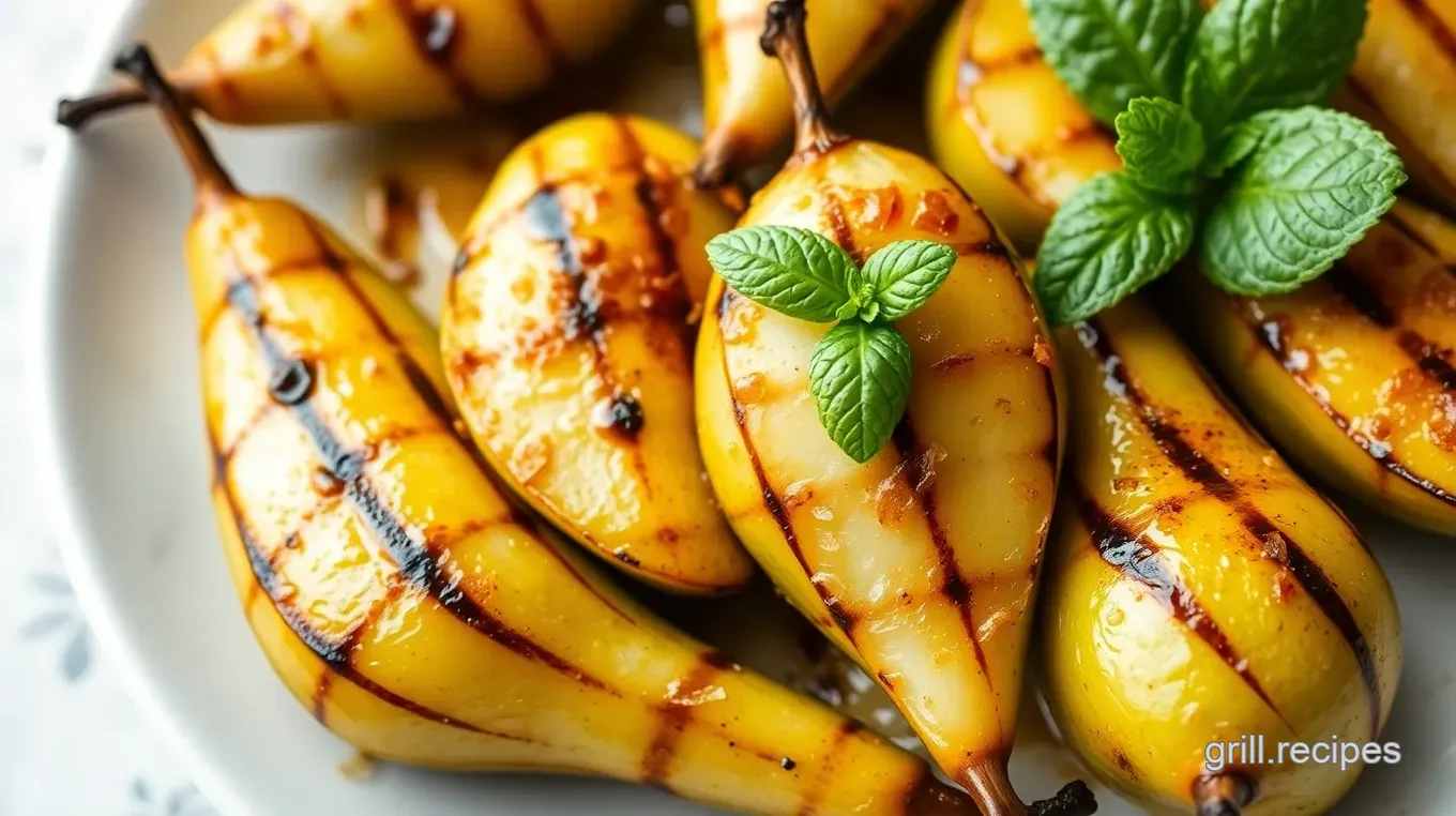 Grilled Green Pears with Honey and Cinnamon