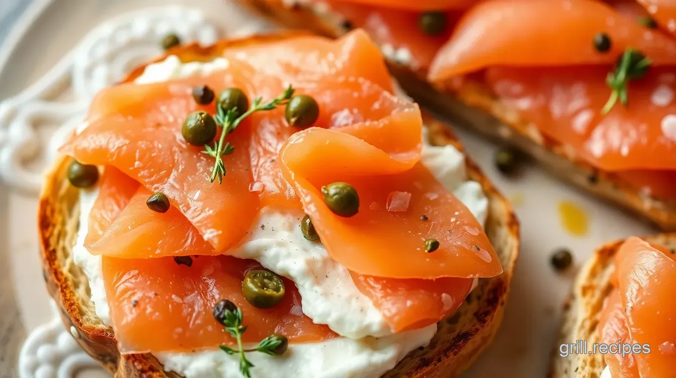 Smoked Salmon Cream Cheese Tartines