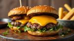 Grill Beef Burgers with Cheddar Cheese Delight