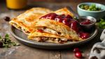 Fried Turkey Quesadillas with Cranberry Sauce