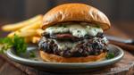 Grilled Beef Burger with Creamy Blue Cheese