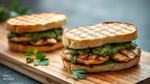 Grilled Chicken Panini with Cilantro Pesto