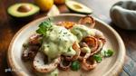 Grilled Squid with Creamy Avocado Delight