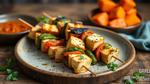 Grill Paneer Skewers with Spicy Veggies