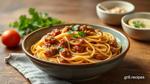 Cooked Noodles with Meat Sauce Delight