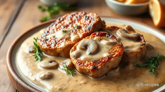 Sear Pork Chops in Creamy Mushroom Sauce