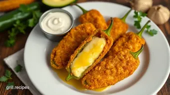 Fried Jalapenos with Creamy Cheese Filling