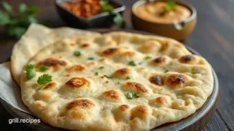 Cooked Naan with Fluffy Texture & Golden Color