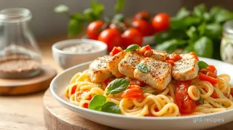 Grilled Chicken Bruschetta Pasta Salad