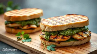 Grilled Chicken Panini with Cilantro Pesto