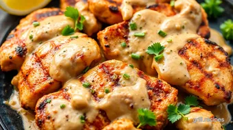 Grilled Chicken with Creamy Peanut Delight recipe card