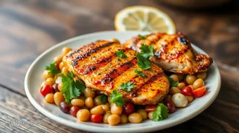 Grilled Chipotle Chicken with Zesty Bean Salad