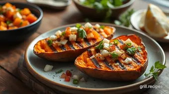 Grilled Sweet Potatoes with Tangy Topping