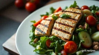 Easy Mediterranean Grilled Chicken Salad: 1/2 Serving of Flavorful Calories recipe card