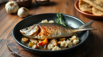 Pan-Fried Horse Mackerel with Garlic