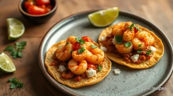 Cooked Shrimp Tostadas with Spicy Chipotle