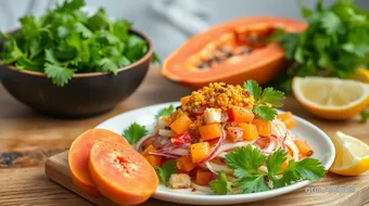 Salad + Papaya + Crunchy & Zesty Taste