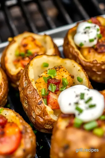 Baked Potato on the Grill presentation