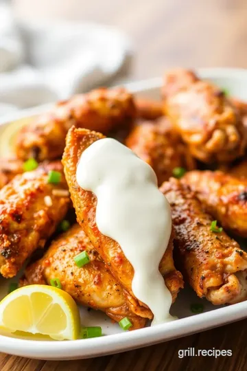 Buttermilk Ranch Grilled Chicken Wings presentation