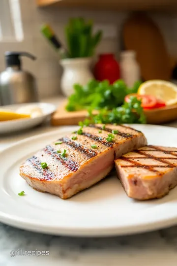 Grilled Fresh Tuna Steak on a George Foreman Grill steps