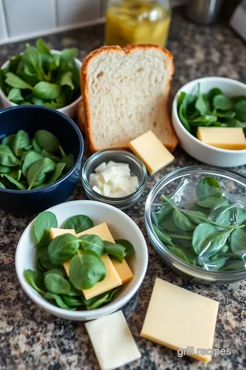 Ultimate Grilled Cheese Sandwich with Spinach ingredients