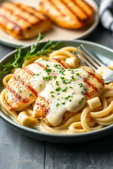 Grilled Chicken Alfredo presentation