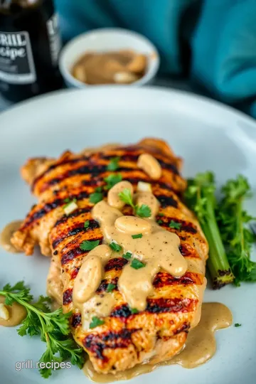 Grilled Peanut Butter Chicken Skewers presentation