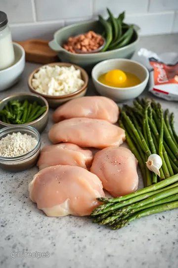 Grilled Chicken with Rice and Cooked Asparagus ingredients