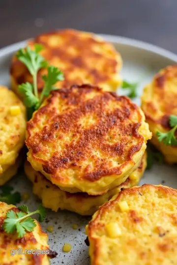 Grilled Corn Cakes presentation