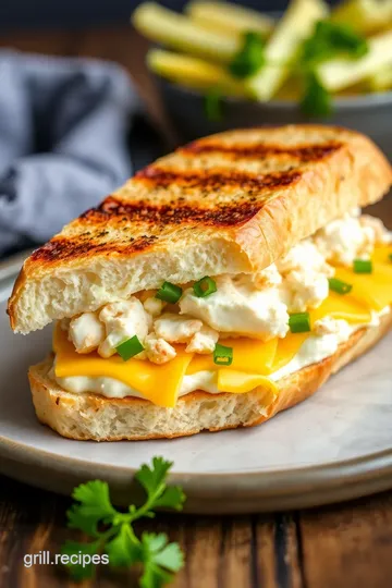 Grilled Crab and Cheese Sandwich presentation