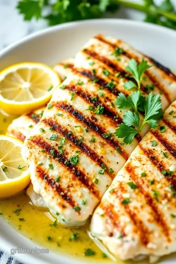 Grilled Haddock with Herb Lemon Marinade presentation