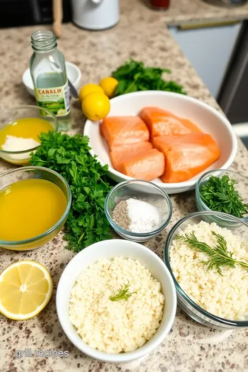 Grilled Salmon with Lemon Herb Rice and Green Beans ingredients