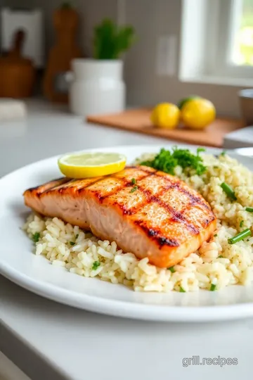 Grilled Salmon with Lemon Herb Rice and Green Beans steps