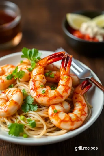 Grilled Shrimp Delight with Vermicelli presentation