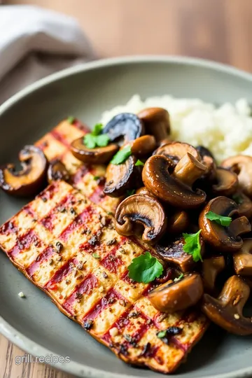 Grilled Tempeh with Mushrooms presentation