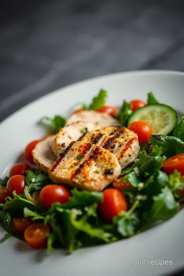 Lively Grilled Chicken Salad with Vinaigrette presentation