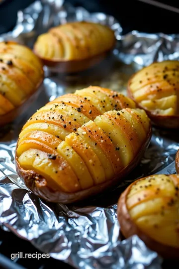 Perfectly Grilled Baked Potatoes presentation