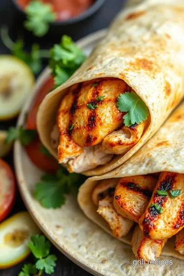 Savory Grilled Chicken Wrap with Fresh Veggies presentation