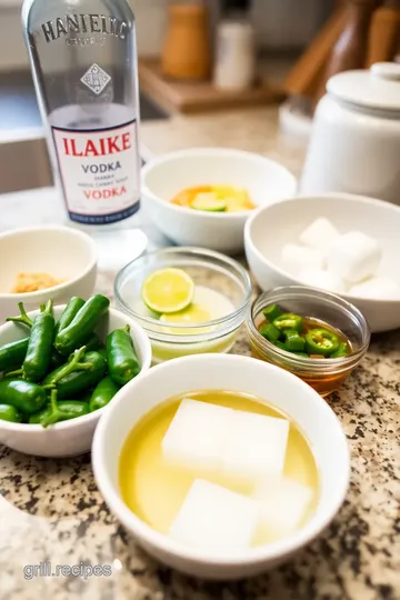 Spicy Jalapeño Vodka Shake Cocktail ingredients