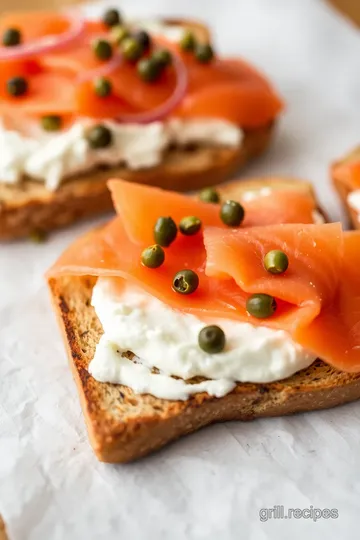 Smoked Salmon Cream Cheese Tartines presentation