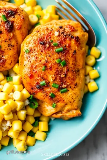 Southwest Spiced Chicken with Avocado Corn Salsa presentation